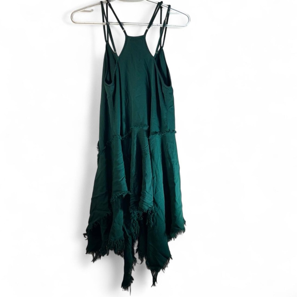 Free People Dark Green Asymmetrical Slip Dress - Picture 4 of 9